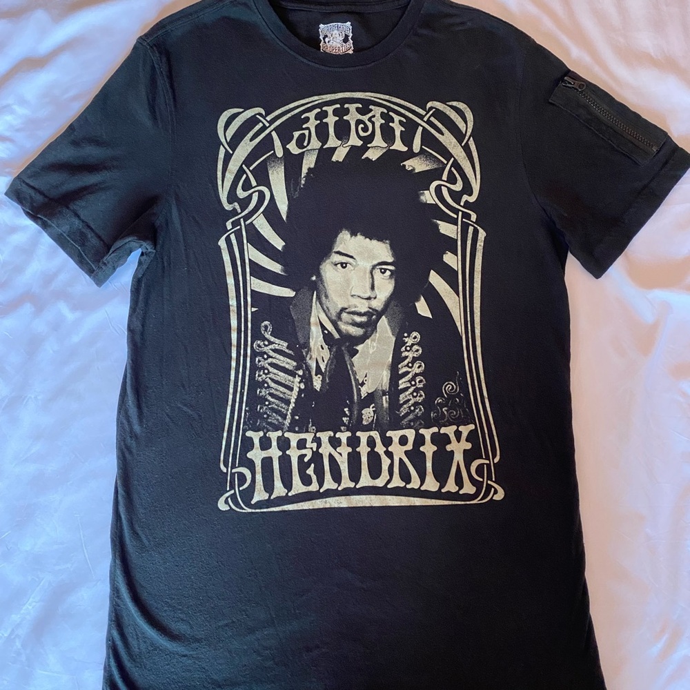 Purple Haze Properties Hendrix Black Graphic T-Shirt size M